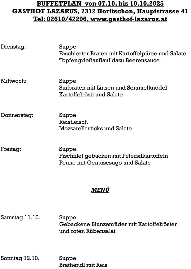 Menüplan