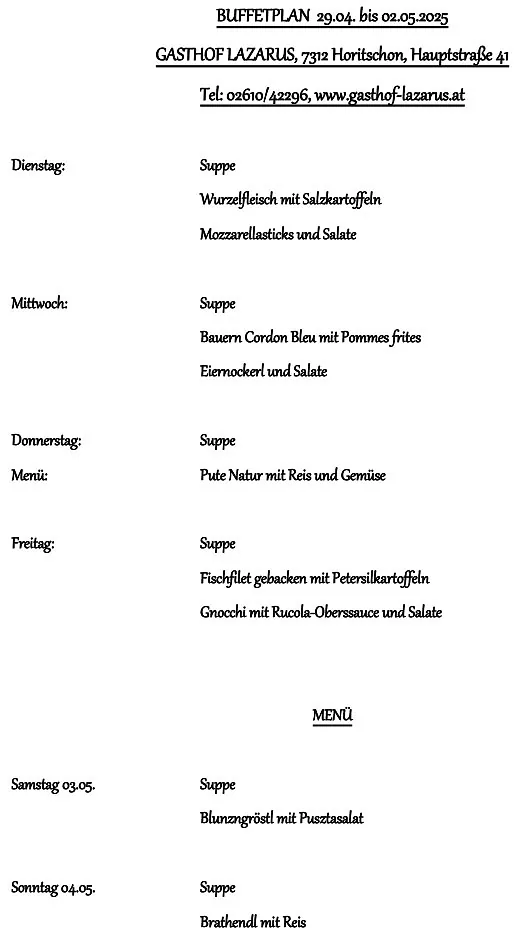 Menüplan