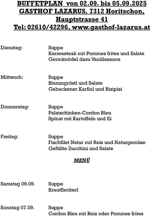 Menüplan