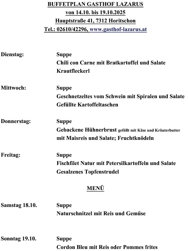Menüplan