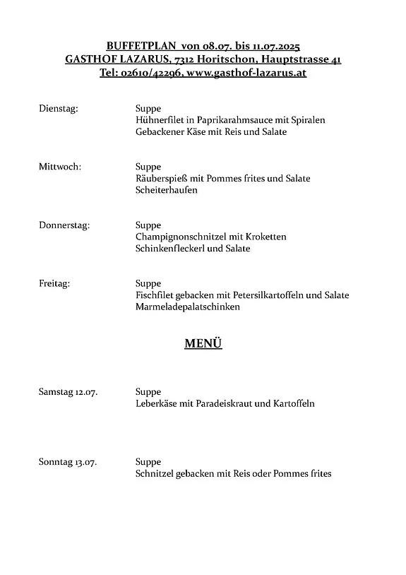 Menüplan