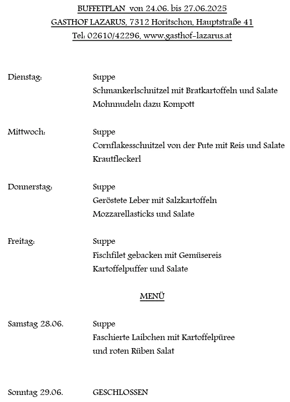Menüplan