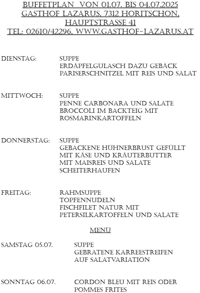 Menüplan