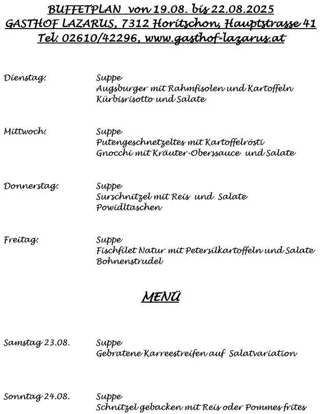 Menüplan
