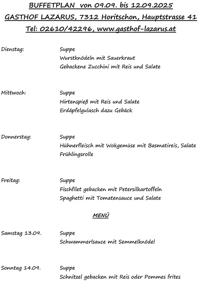Menüplan