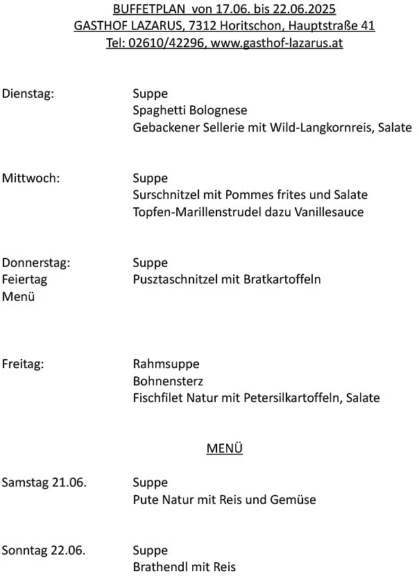 Menüplan